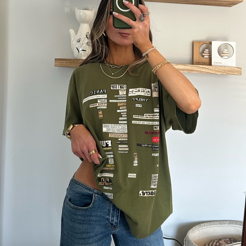 Supreme Cut Outs Tee FW18 in Olive Green